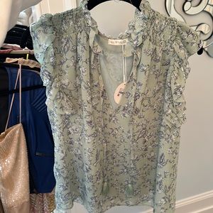 NWT blue floral blouse